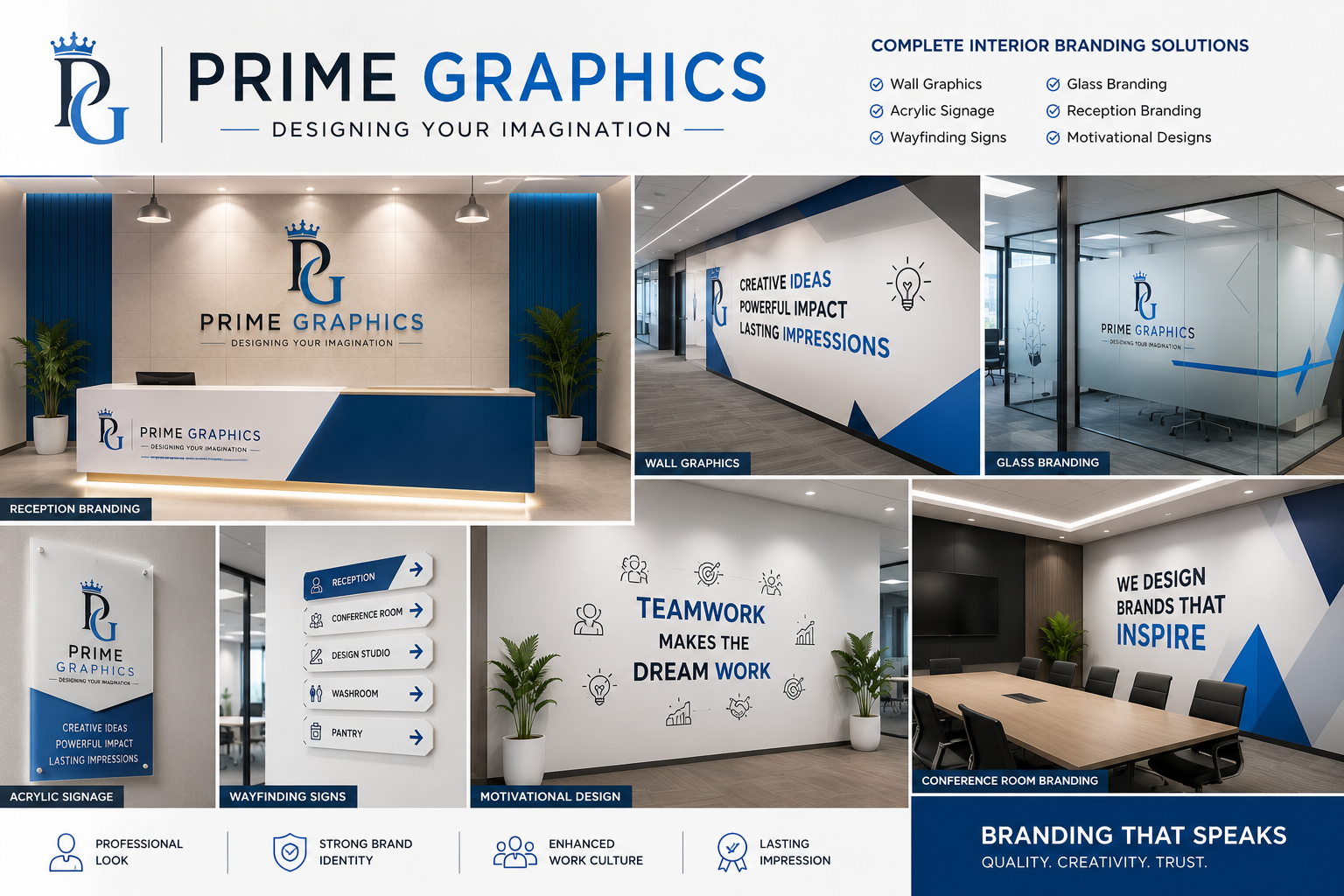 Interior Branding and Office Graphics - Prime Graphics Hyderabad