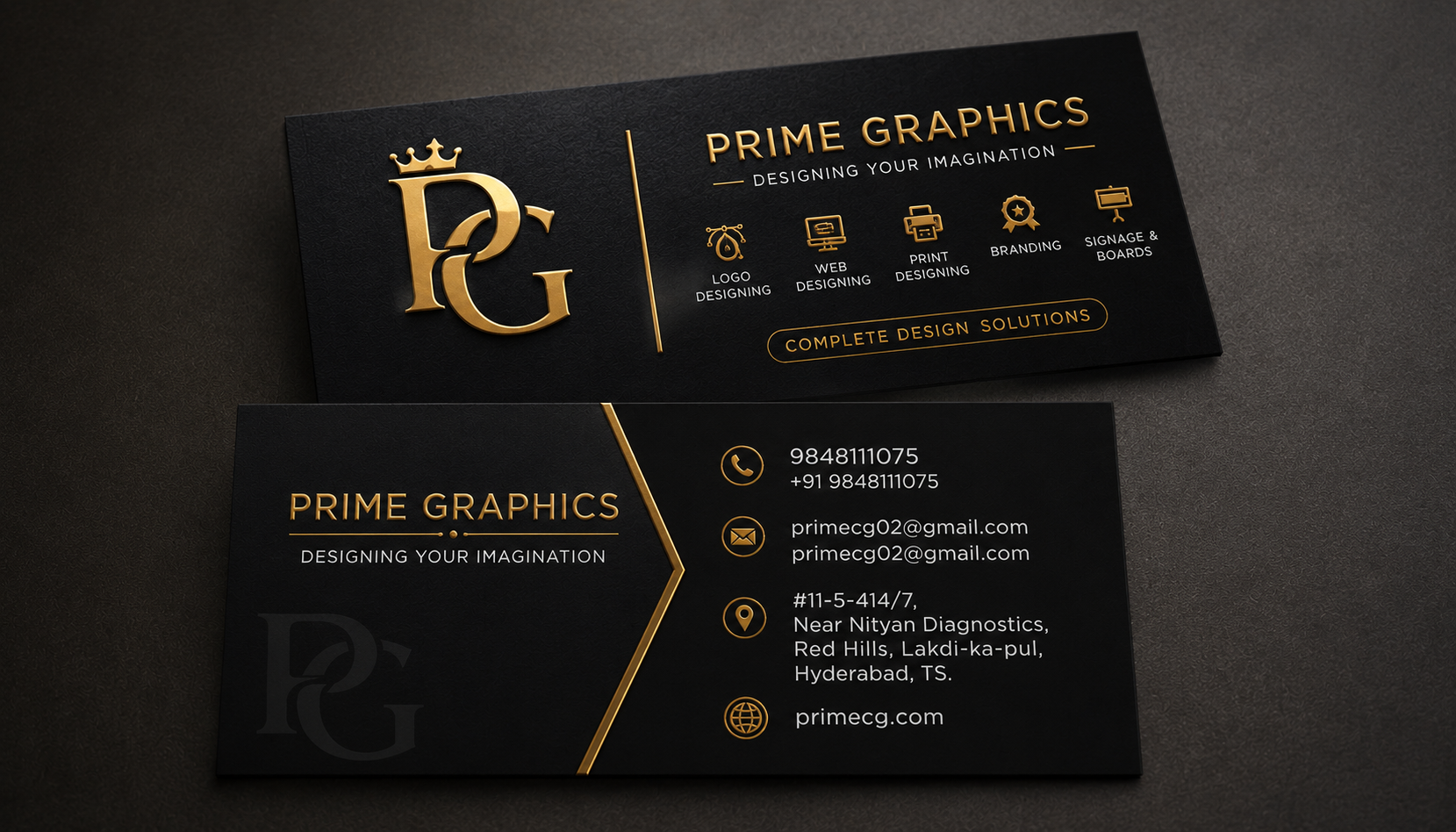 Premium Business Card Printing - Prime Graphics Hyderabad